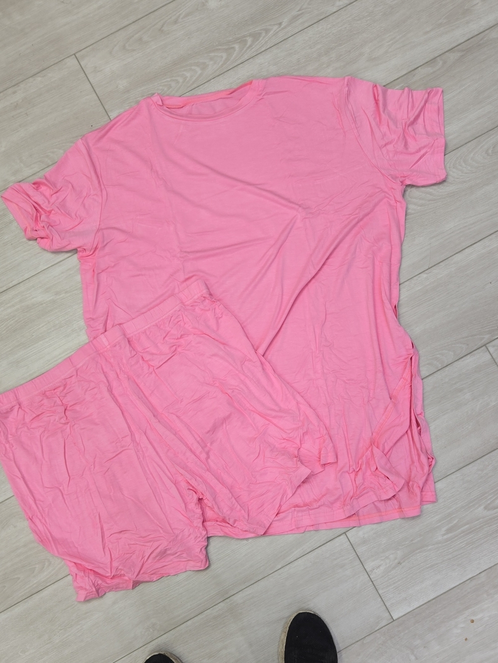 Women's Pink Sleep Tee & Short Set